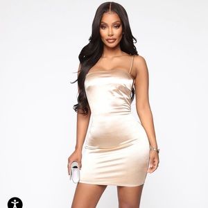 Gold/champagne backless mini dress